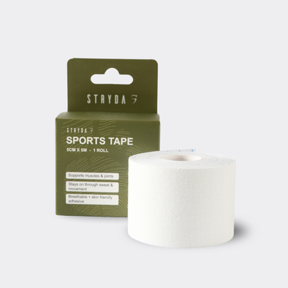 Stryda sports tape with packaging on a white background